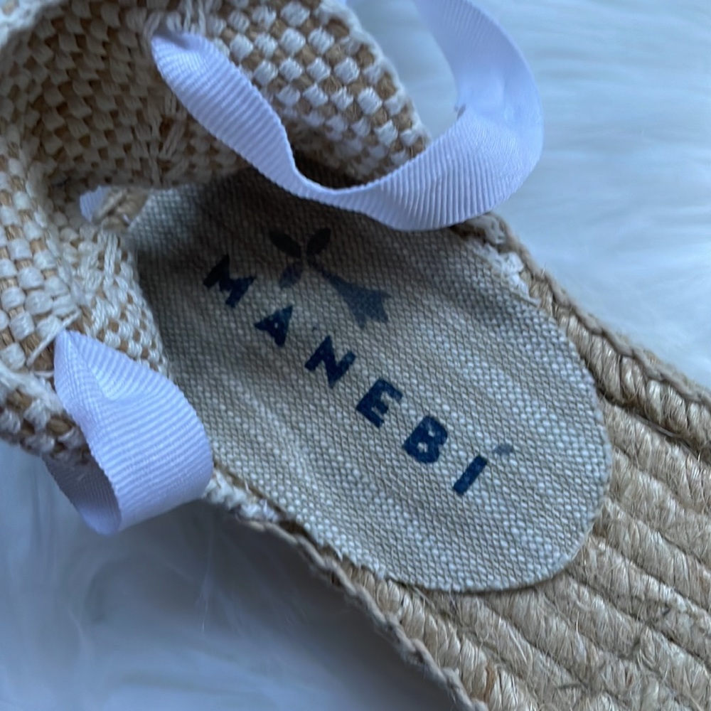 MANEBI Raffia lace up double soled espadrilles‎ EUC size 36 - Picture 4 of 7